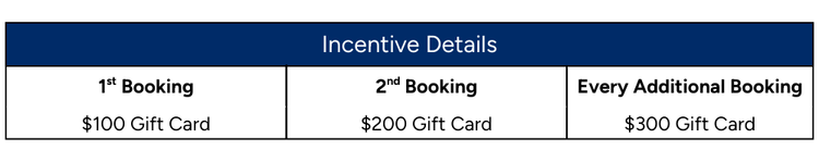 The more you book, the more you earn—there’s no cap beyond availability!